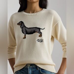 Lauren Ralph Lauren Intarsia-Knit Dachshund Cotton Sweater